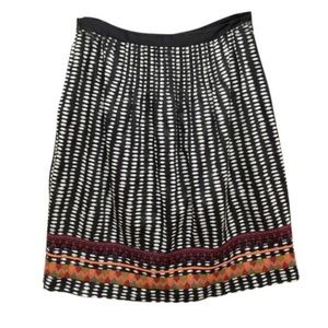 ANTHROPOLOGIE Black Tribal A-line Skirt/ Cotton